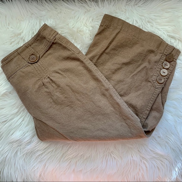 Brown Linen-blend Capris 4 - Picture 6 of 9